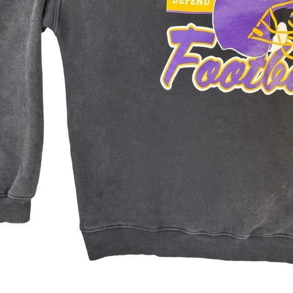 Fan Girl Minnesota Vikings Crewneck Black Heathered Sweatshirt Womens Size XL - Picture 7 of 8